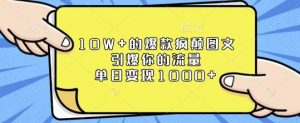 10W+的爆款疯颠图文，引爆你的流量，单日变现1k【揭秘】-小艾网创