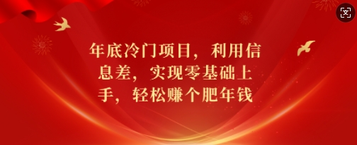年底冷门项目，利用信息差，实现零基础上手，轻松赚个肥年钱【揭秘】-小艾网创