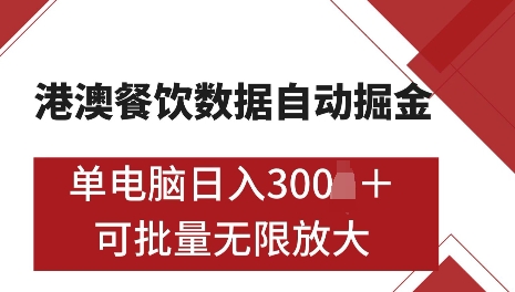 港澳数据全自动掘金，单电脑日入5张，可矩阵批量无限操作【仅揭秘】-小艾网创