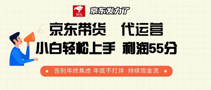 京东带货 代运营 利润55分 告别年终焦虑 年底不打烊 持续现金流-小艾网创