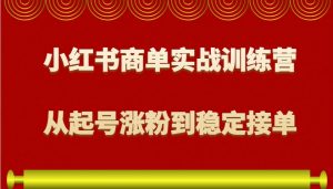 小红书商单实战训练营，从0到1教你如何变现，从起号涨粉到稳定接单，适合新手-小艾网创