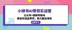小绿书AI带货实战营：公众号+视频号联动，教会你选品带货，助力副业增收-小艾网创