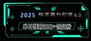 2025年快手6.0保姆级教程震撼来袭，单日狂吸300+精准创业粉-小艾网创
