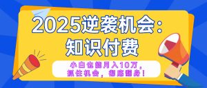 2025逆袭项目——知识付费，小白也能月入10万年入百万，抓住机会彻底翻...-小艾网创