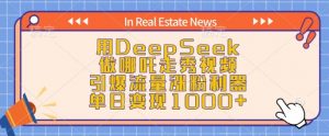 用DeepSeek做哪吒走秀视频，引爆流量涨粉利器，单日变现1k-小艾网创