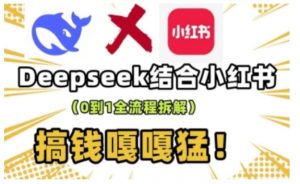 deepseek+小红书打造流量生产线实操课，0到1全流程拆解，搞钱嘎嘎猛-小艾网创