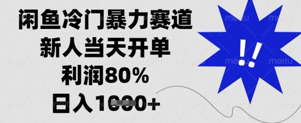 闲鱼冷门暴力赛道，新人当天开单，利润80%，日入数张【揭秘】-小艾网创