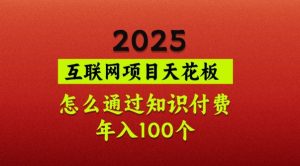 2025项目天花板，普通怎么通过知识付费翻身，年入百个【揭秘】-小艾网创