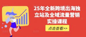 25年全新跨境出海独立站及全域流量营销实操课程，跨境电商独立站TIKTOK全域营销普货特货玩法大全-小艾网创