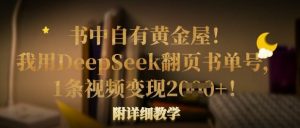 书中自有黄金屋！我用DeepSeek翻页书单号，1条视频变现多张！附详细教学-小艾网创