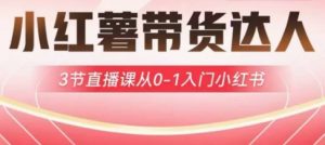 小红薯达人带货启航计划，3节直播课从0-1入门小红书-小艾网创