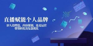 直播赋能个人品牌：IP人设塑造、内容策划、连麦运营、带货转化及复盘优化-小艾网创