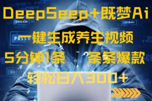 DeepSeek+既梦Ai生成养生视频，5分钟一条，条条爆款，轻松日入300+-小艾网创