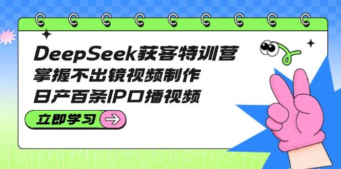 DeepSeek获客特训营:掌握不出镜视频制作,日产百条IP口播视频-小艾网创