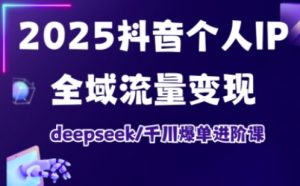 2025抖音个人IP全域流量变现进阶课，deepseek千川爆单进阶课-小艾网创