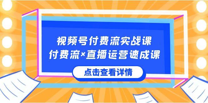 视频号付费流实战课，付费流×直播运营速成课，让你快速掌握视频号核心运营技能-小艾网创