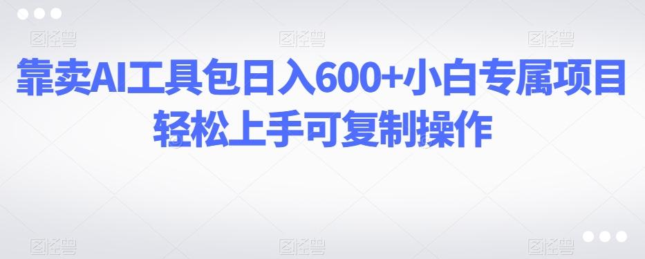 靠卖AI工具包日入600+小白专属项目轻松上手可复制操作-小艾网创
