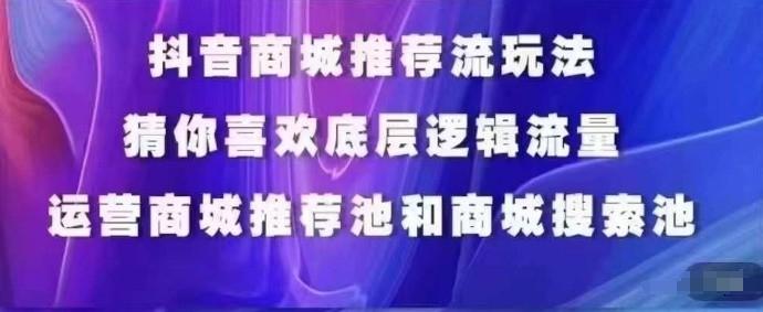 抖音商城运营课程，猜你喜欢入池商城搜索商城推荐人群标签覆盖-小艾网创