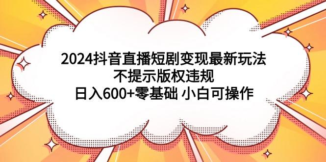 (9305期)2024抖音直播短剧变现最新玩法，不提示版权违规 日入600+零基础 小白可操作-小艾网创