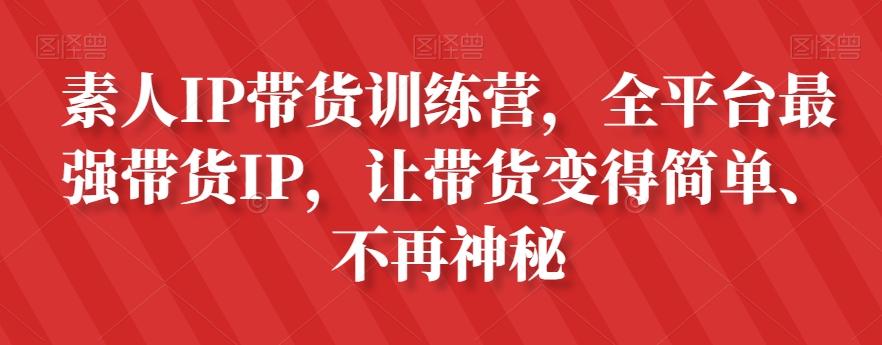 素人IP带货训练营，全平台最强带货IP，让带货变得简单、不再神秘-小艾网创