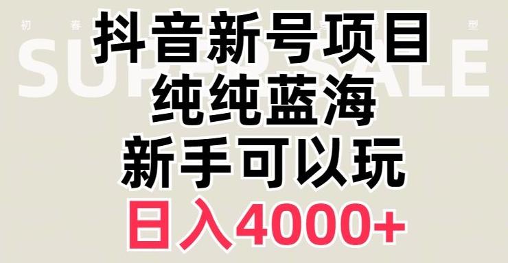 抖音蓝海赛道，必须是新账号，日入4000+【揭秘】-小艾网创