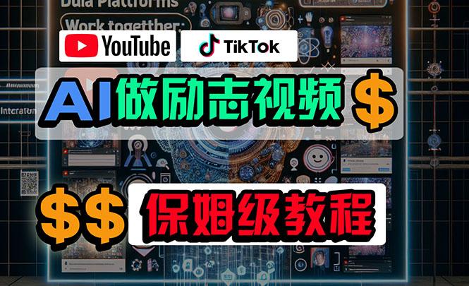 利用AI制作励志视频，在YouTube和TikTok赚钱，小白可做(附工具-小艾网创