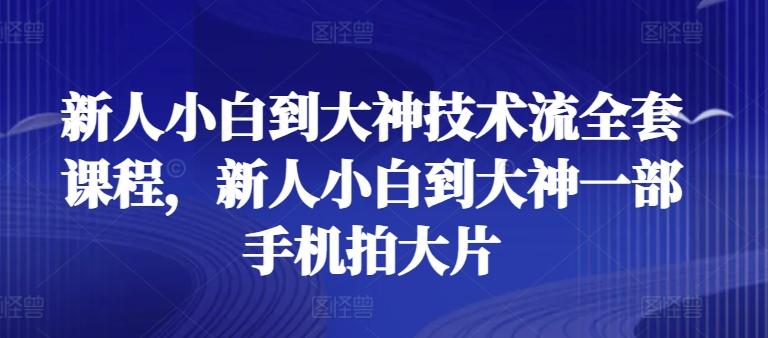 新人小白到大神技术流全套课程，新人小白到大神一部手机拍大片-小艾网创