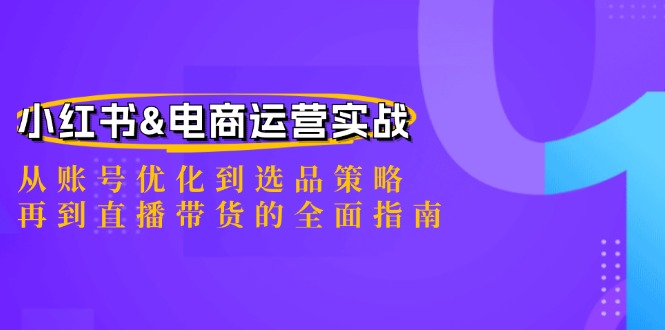 小红书&电商运营实战：从账号优化到选品策略，再到直播带货的全面指南-小艾网创