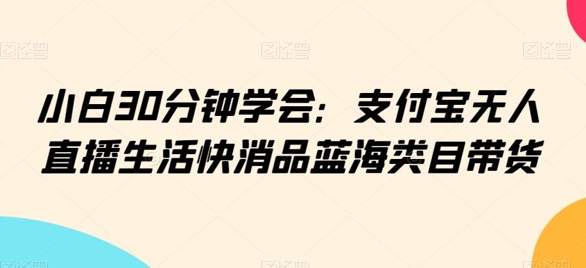 小白30分钟学会：支付宝无人直播生活快消品蓝海类目带货【揭秘】-小艾网创