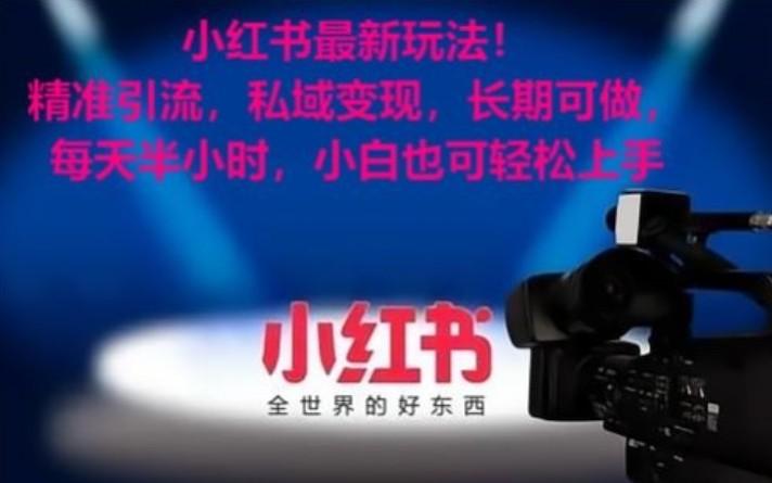 小红书最新玩法！精准引流，私域变现，长期可做，每天半小时，小白也可轻松上手-小艾网创