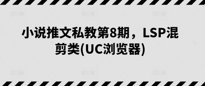 小说推文私教第8期，LSP混剪类(UC浏览器)-小艾网创