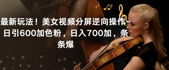 最新玩法！美女视频分屏逆向操作~日引600加色粉，日入700加，条条爆【揭秘】-小艾网创