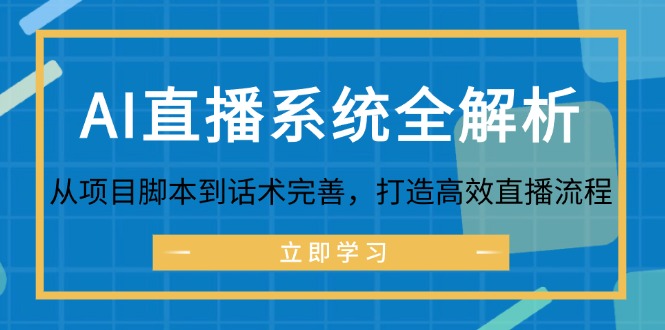 AI直播系统全解析：从项目脚本到话术完善，打造高效直播流程-小艾网创