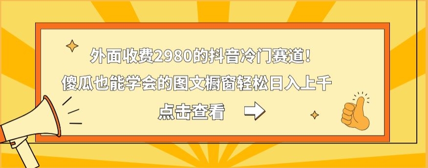 外面收费2980的抖音冷门赛道！傻瓜也能学会的图文橱窗轻松日入上千-小艾网创