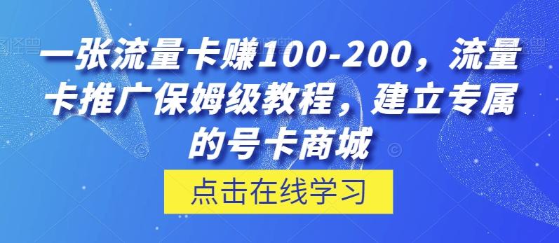 一张流量卡赚100-200，流量卡推广保姆级教程，建立专属的号卡商城-小艾网创