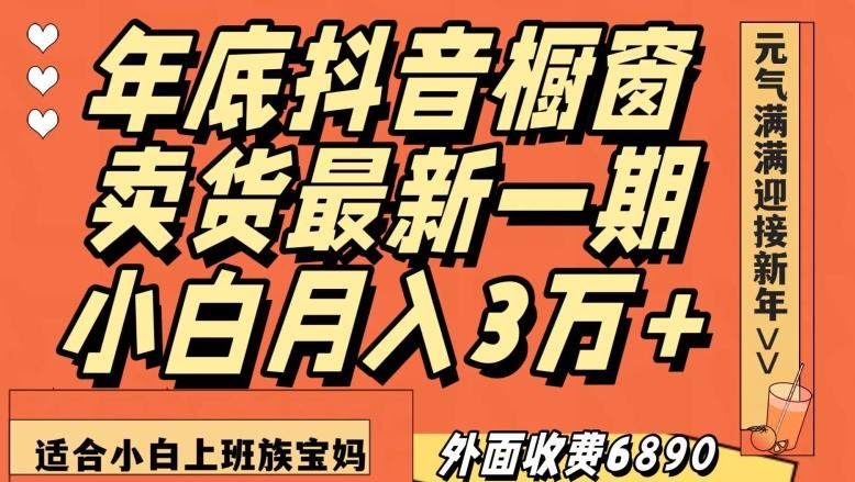 外面收费6890元年底抖音橱窗卖货最新一期，小白月入3万，适合小白上班族宝妈【揭秘】-小艾网创