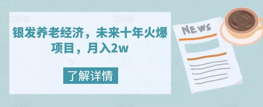 银发养老经济，未来十年火爆项目，月入2w【揭秘】-小艾网创