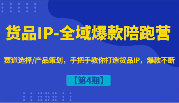 货品IP-全域爆款陪跑营【第4期】赛道选择/产品策划，手把手教你打造货品IP，爆款不断-小艾网创
