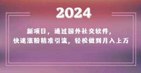2024新项目，通过国外社交软件，快速涨粉精准引流，轻松做到月入上万【揭秘】-小艾网创