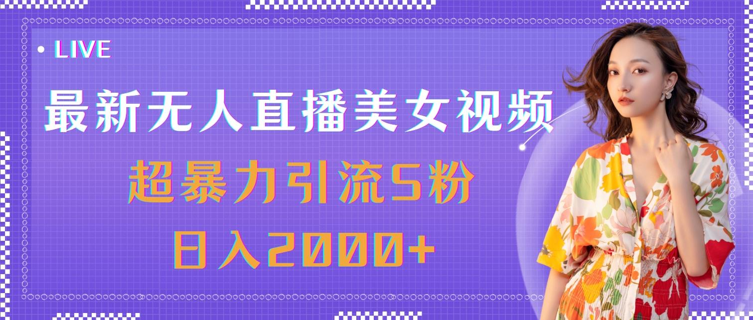 最新无人直播美女视频，超暴力引流S粉日入2000+-小艾网创