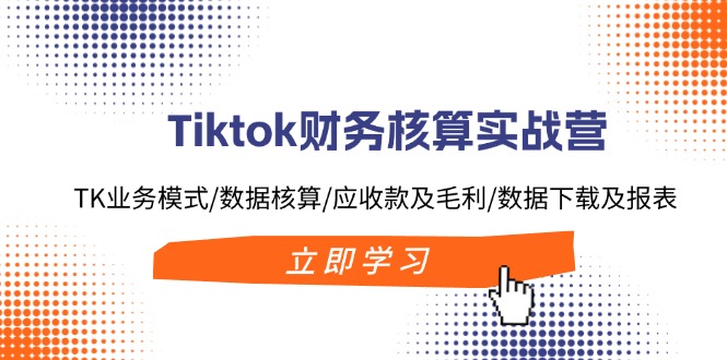 Tiktok财务核算实战营：TK业务模式/数据核算/应收款及毛利/数据下载及报表-小艾网创