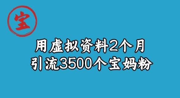 宝哥虚拟资料项目，2个月引流3500个宝妈粉-小艾网创