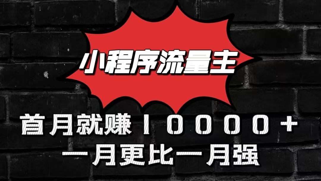 小程序流量主首月就赚10000+，一月更比一月强！小本创业首选-小艾网创