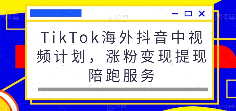 TikTok海外抖音中视频计划，涨粉变现提现陪跑服务-小艾网创