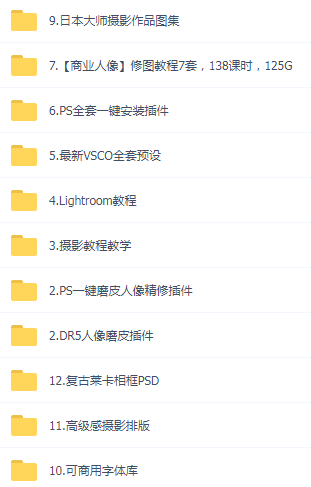 某宝买的杂乱PS LR教程预设摄影-小艾网创