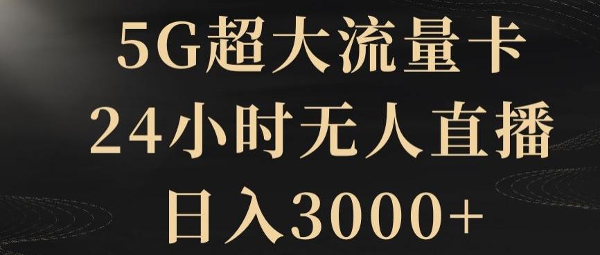 5G超大流量卡，24小时无人直播，日入3000+【揭秘】-小艾网创