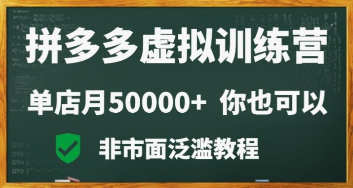 拼多多虚拟电商训练营月入30000+你也行，暴利稳定长久，副业首选-小艾网创