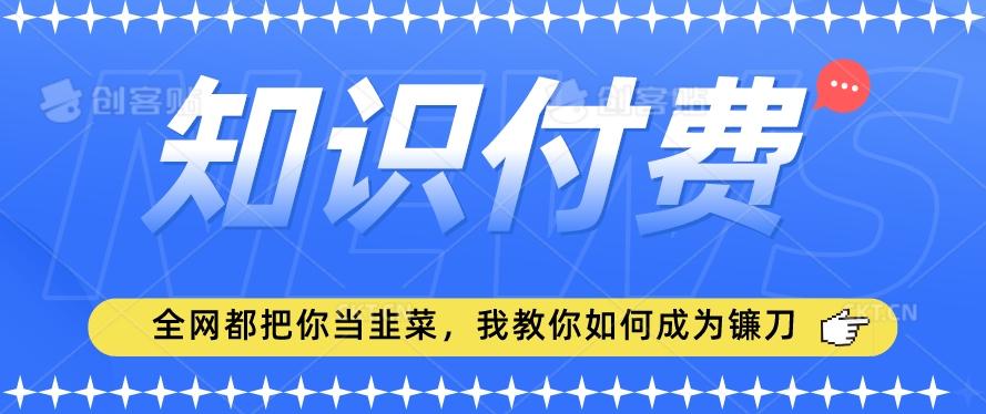2024最新知识付费项目，小白也能轻松入局，全网都在教你做项目，我教你做镰刀【揭秘】-小艾网创