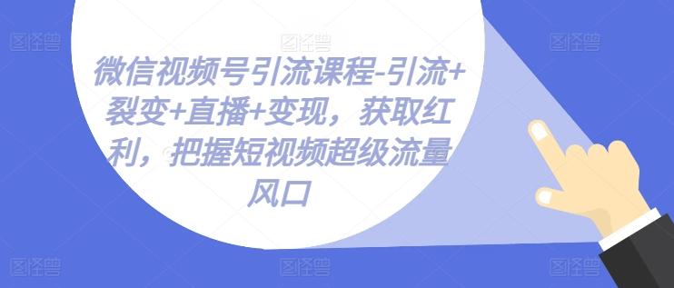 微信视频号引流课程-引流+裂变+直播+变现，获取红利，把握短视频超级流量风口-小艾网创
