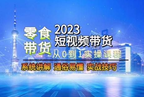 2023短视频带货-零食赛道，从0-1实操课程，系统讲解实战技巧-小艾网创